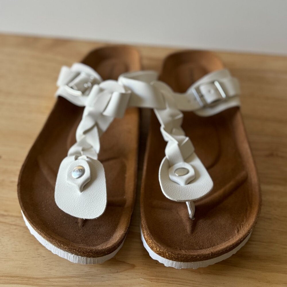 NEW White Slide Sandals - Birk Inspired
